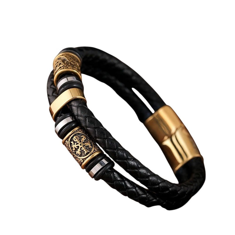 Pulseira Ostelo em Couro Legítimo Viking